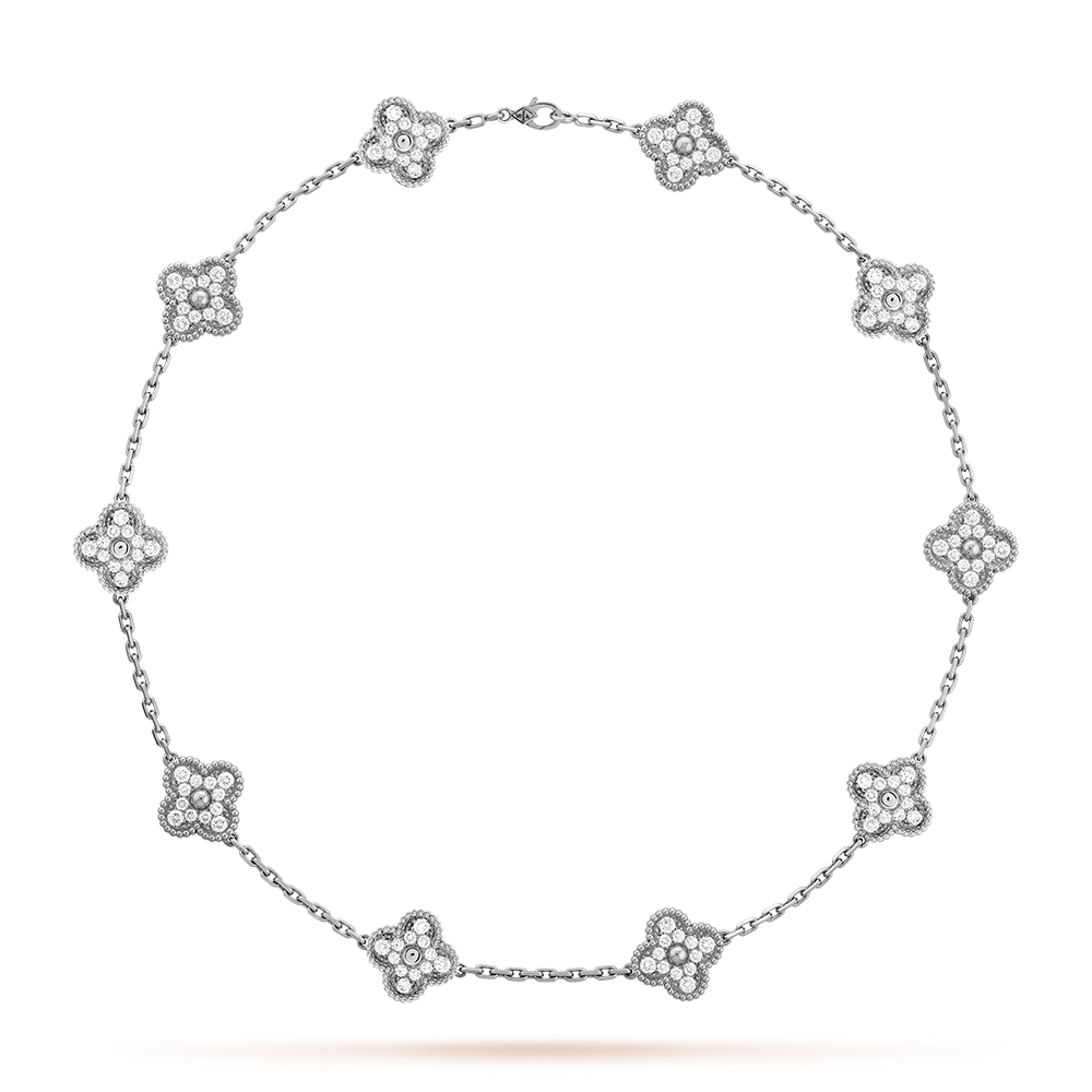 [Avelora Jewelry ]CLOVER 10 MOTIFS DIAMOND NECKLACE