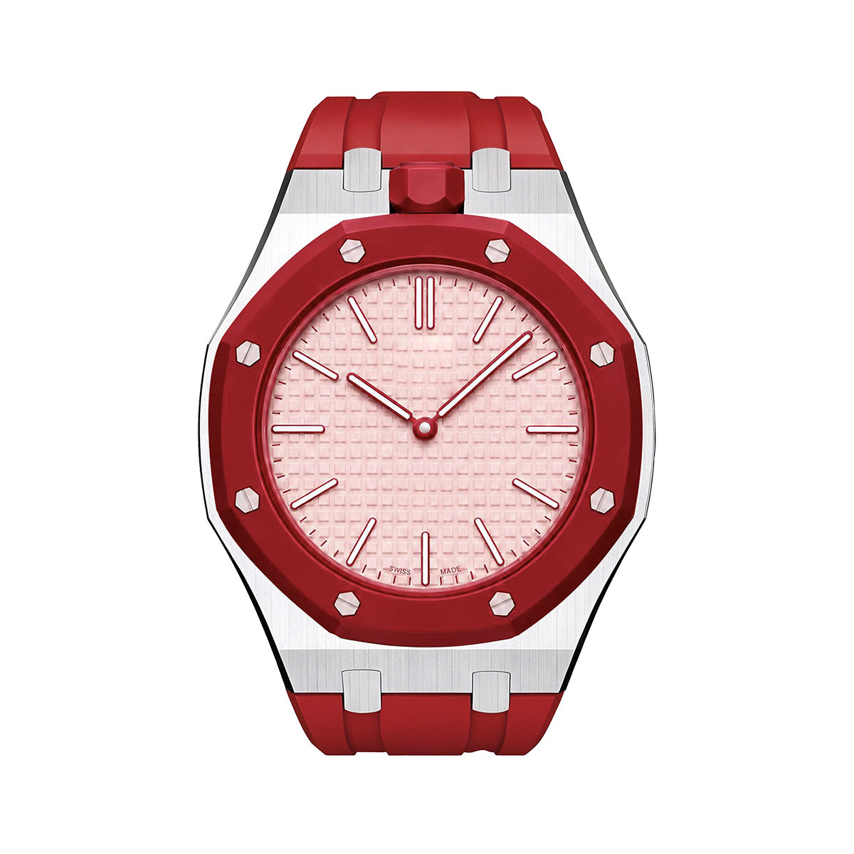 [Avelora]OAK POP RED STEEL SILICONE STRAP