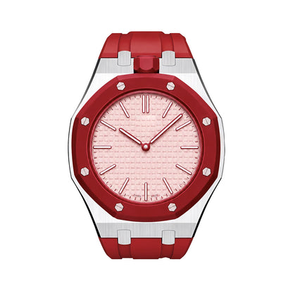 [Avelora]OAK POP RED STEEL SILICONE STRAP