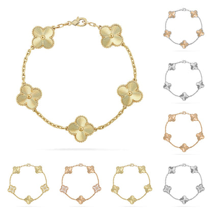 [Avelora]LUCKY CLOVER 5-MOTIF BRACELET - LASER COLLECTION