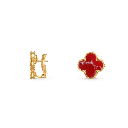 [Avelora]15MM CLOVER FLOWER STUD EARRINGS GOLD COLLECTION