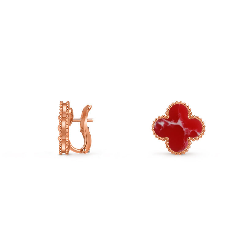 [Avelora]15MM CLOVER FLOWER STUD EARRINGS ROSE GOLD COLLECTION