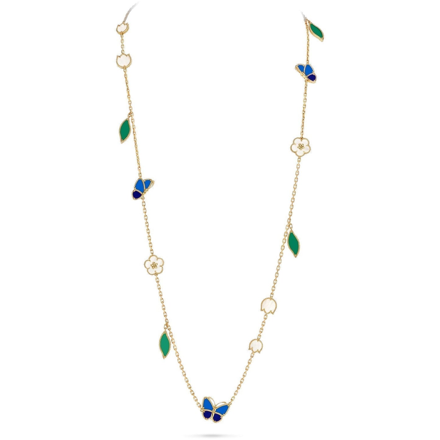 [Avelora]LUCKY SPRING BUTTERFLY & FLOWER STATEMENT NECKLACE - 15-MOTIF FLORAL DESIGN