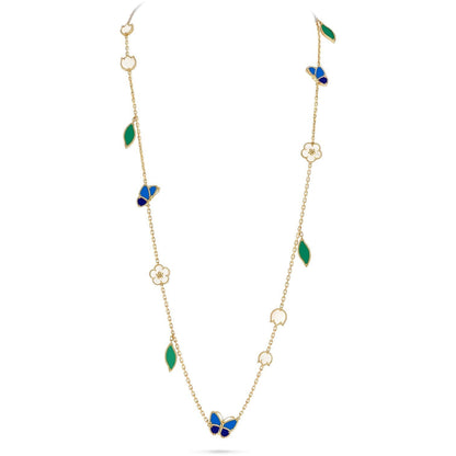 [Avelora]LUCKY SPRING BUTTERFLY & FLOWER STATEMENT NECKLACE - 15-MOTIF FLORAL DESIGN