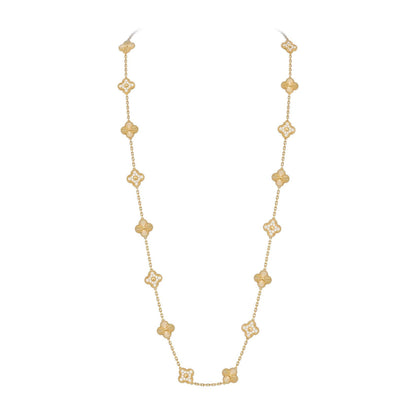 [Avelora]CLASSIC 20-MOTIF LUCKY CLOVER LONG NECKLACE GOLD COLLECTION
