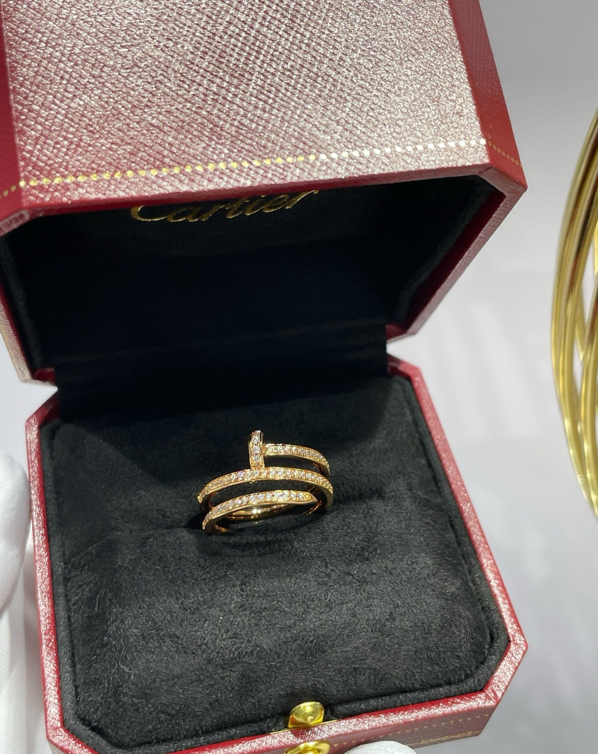 [Avelora Jewelry ]LOVE Triple-Row Full Pave Nail Ring