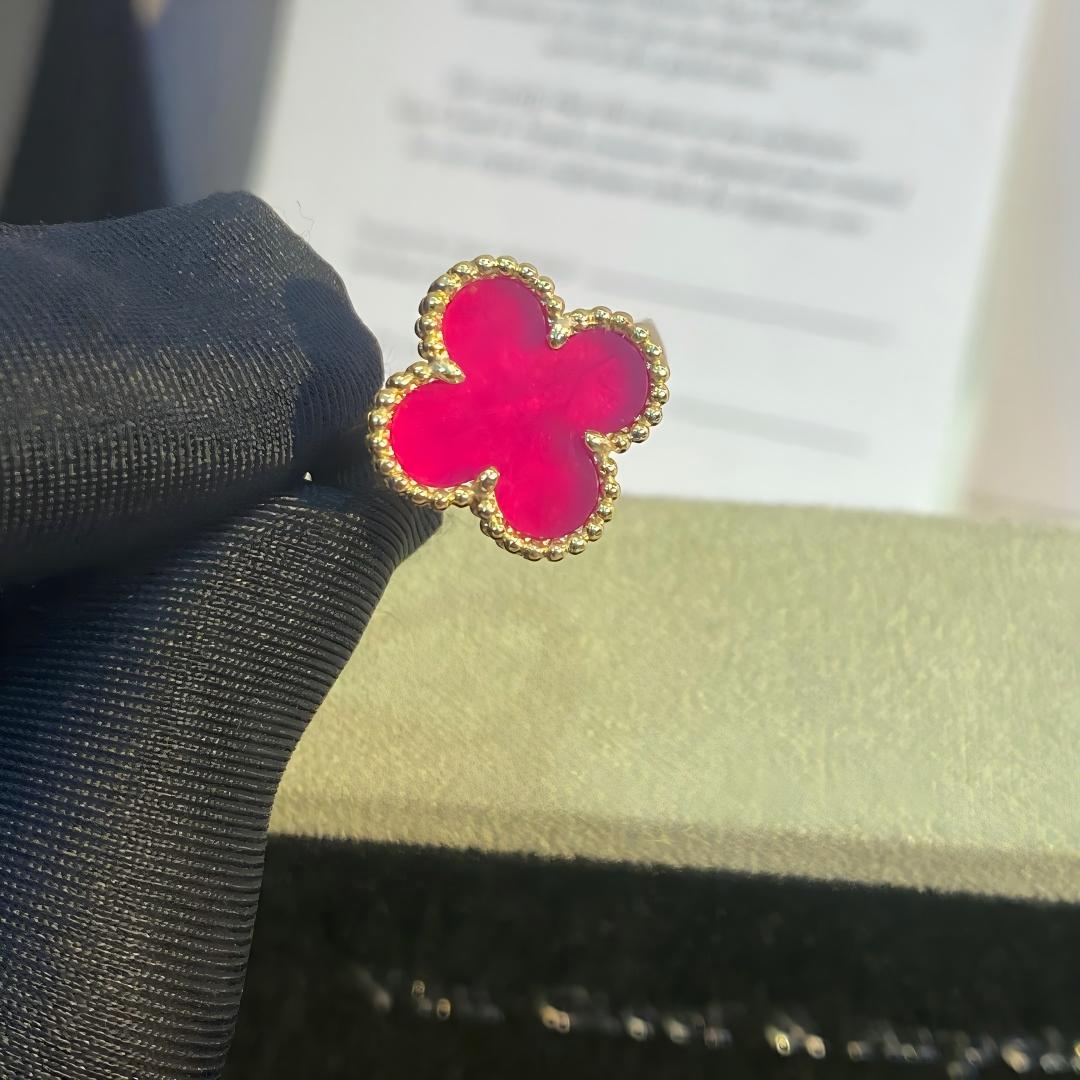 [Avelora jewelry]NEW CLOVER PINK ENAMEL RINGS