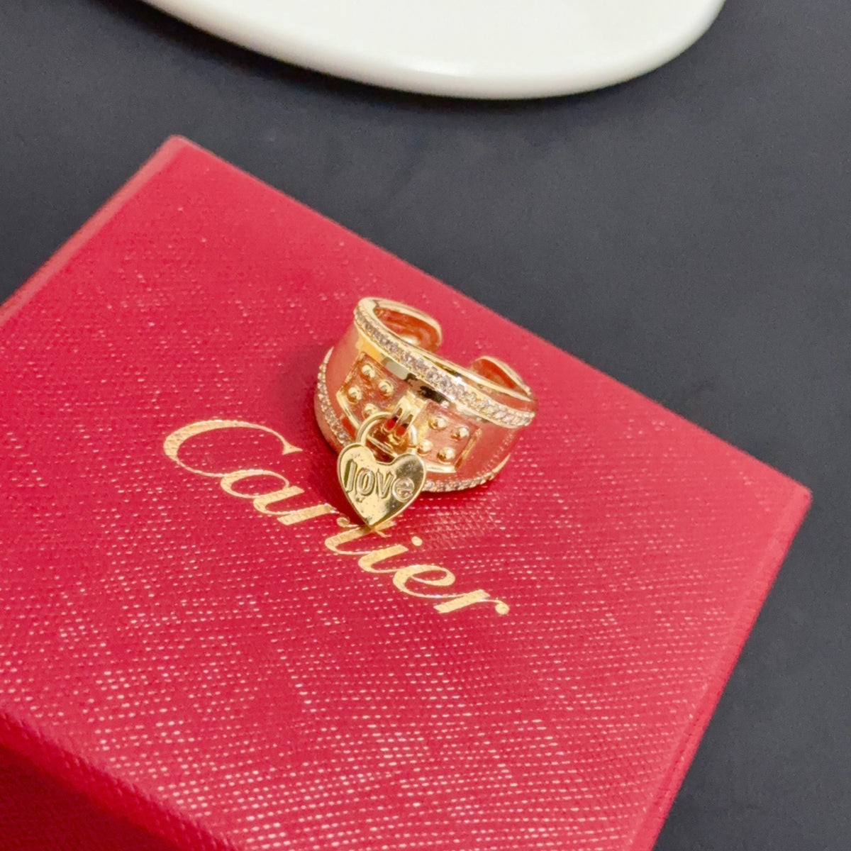 Pavé Open-End Wrap Ring - detail view
