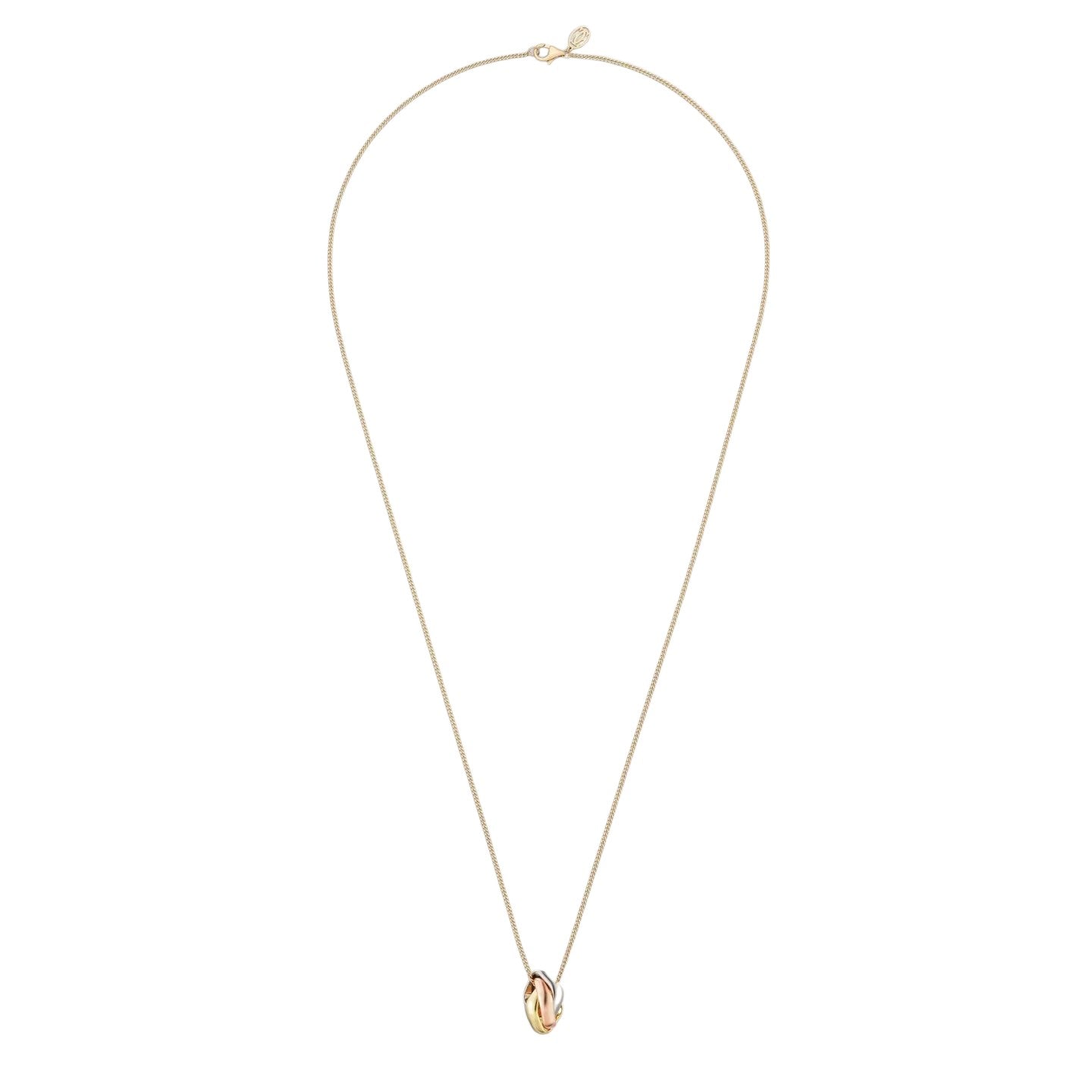 [Avelora]TRI-COLOR SQUARE RING NECKLACE