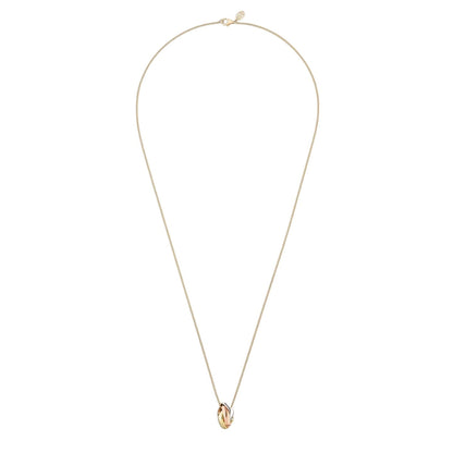 [Avelora]TRI-COLOR SQUARE RING NECKLACE