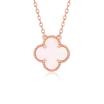 [Avelora Jewelry ]CLOVER 15MM PINK MOTHER-OF-PEARL SINGLE FLOWER NECKLACE
