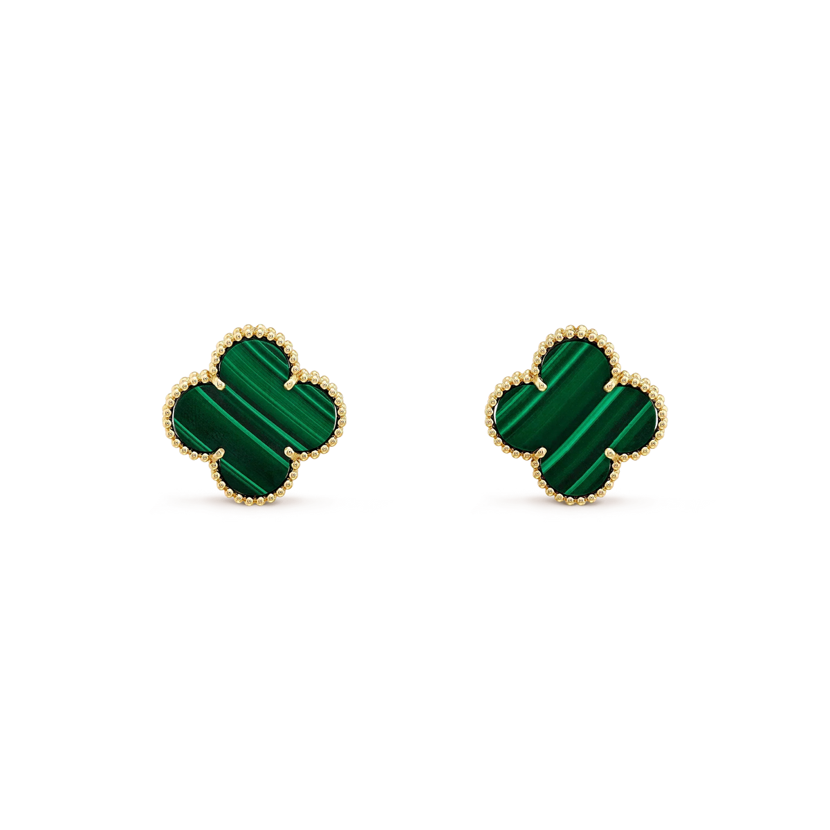 [Avelora Jewelry ]CLOVER MINI 9.5MM MALACHITE  EARRINGS