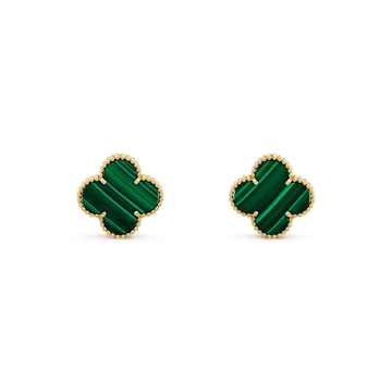 [Avelora Jewelry ]CLOVER MINI 9.5MM MALACHITE  EARRINGS