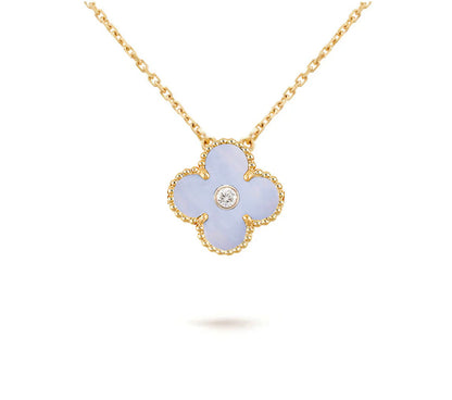 [Avelora]15MM CLOVER FLOWER DIAMOND PENDANT NECKLACE COLLECTION