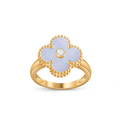[Avelora]LUCKY CLOVER DIAMOND-ACCENT GOLD RING COLLECTION