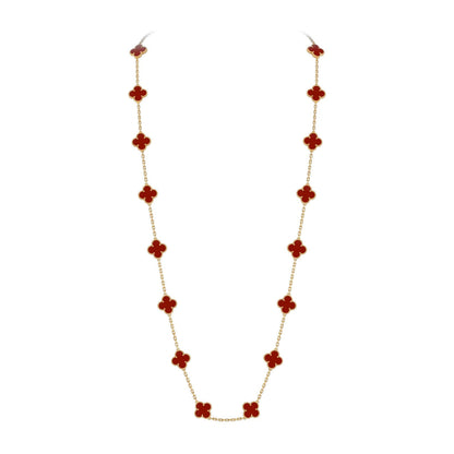 [Avelora]CLASSIC 20-MOTIF LUCKY CLOVER LONG NECKLACE GOLD COLLECTION