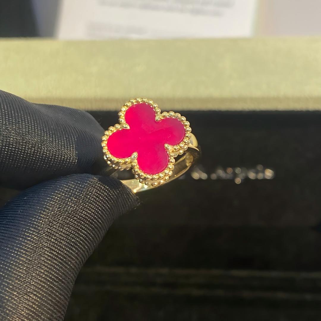 [Avelora jewelry]NEW CLOVER PINK ENAMEL RINGS