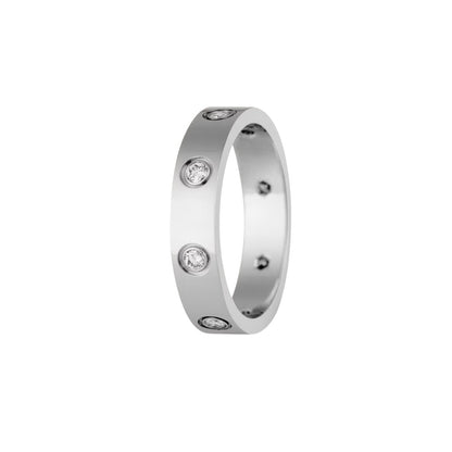 [Avelora]LOVE 4MM 8 DIAMONDS RING