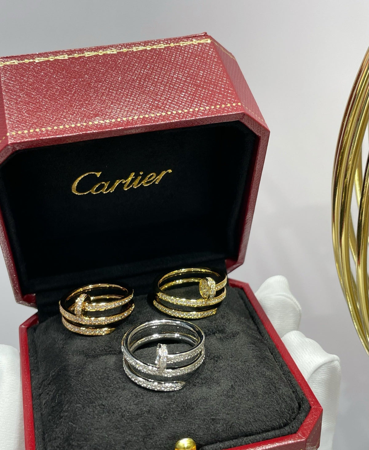 [Avelora Jewelry ]LOVE Triple-Row Full Pave Nail Ring