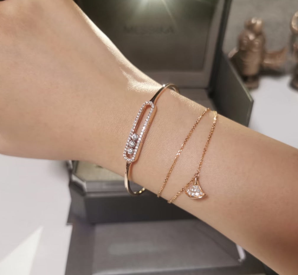 [Avelora]MOVE PAVÉ DIAMOND BANGLE BRACELET M