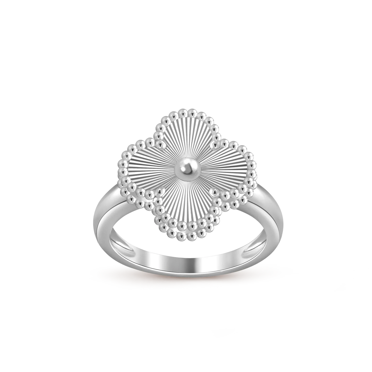 [Avelora]LUCKY CLOVER VINTAGE WHITE GOLD RING COLLECTION