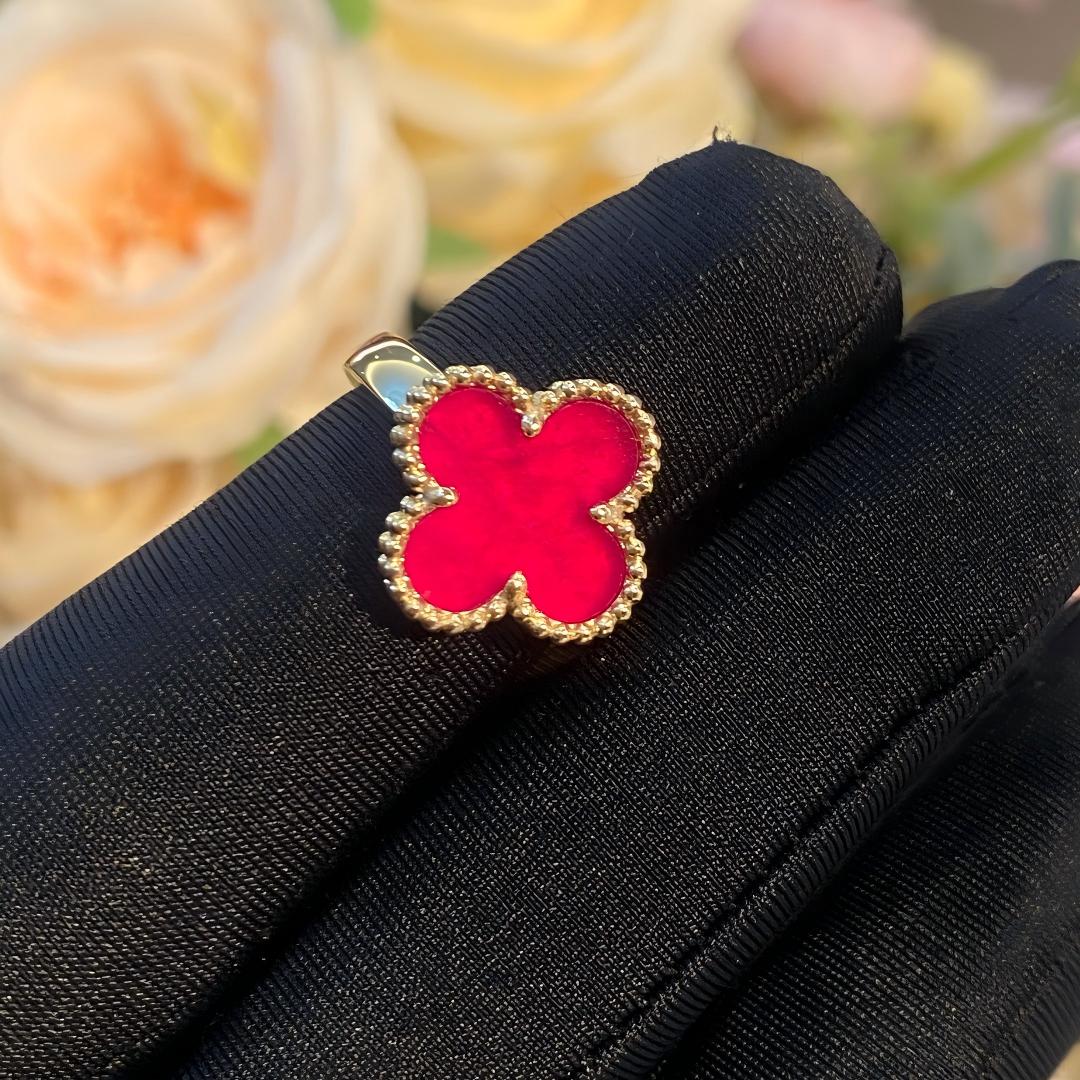 [Avelora jewelry]NEW CLOVER PINK ENAMEL RINGS