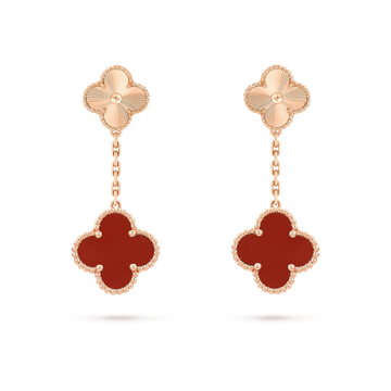 [Avelora Jewelry ]CLOVER 2 MOTIF  LASER CARNELIAN EARRINGS