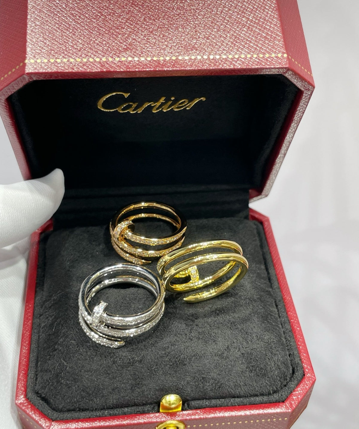 [Avelora Jewelry ]LOVE Triple-Row Full Pave Nail Ring