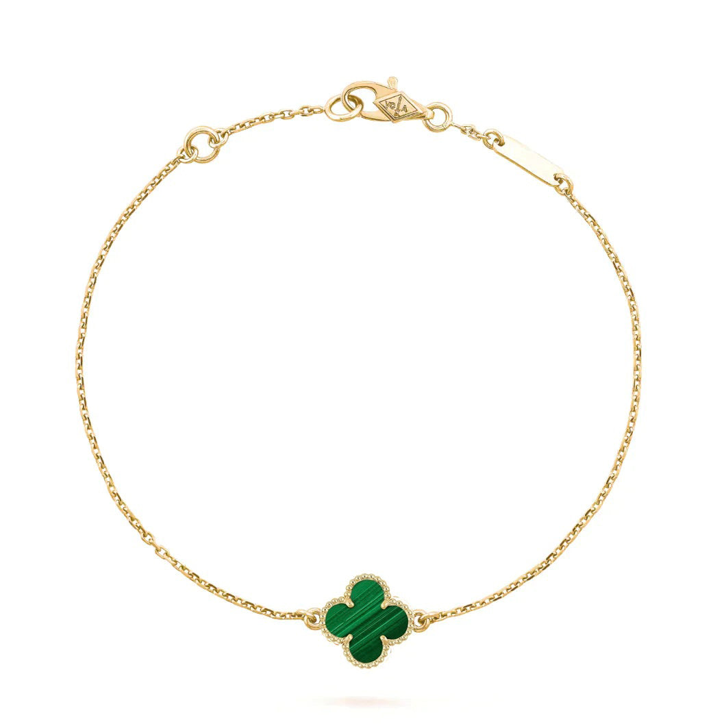 [Avelora Jewelry ]CLOVER BRACELET MALACHITE 1 MOTIF
