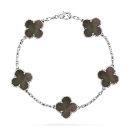 [Avelora]LUCKY CLOVER 5-MOTIF BRACELET - GREY MOTHER-OF-PEARL COLLECTION