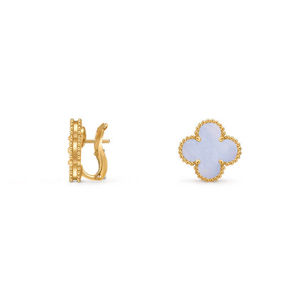 [Avelora]15MM CLOVER FLOWER STUD EARRINGS GOLD COLLECTION