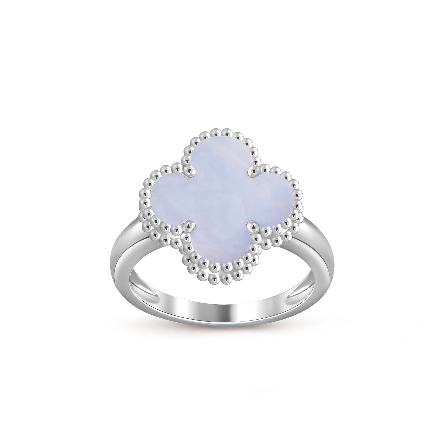 [Avelora]LUCKY CLOVER VINTAGE WHITE GOLD RING COLLECTION