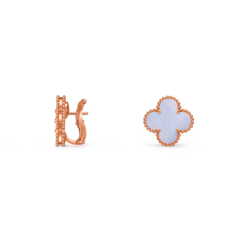 [Avelora]15MM CLOVER FLOWER STUD EARRINGS ROSE GOLD COLLECTION