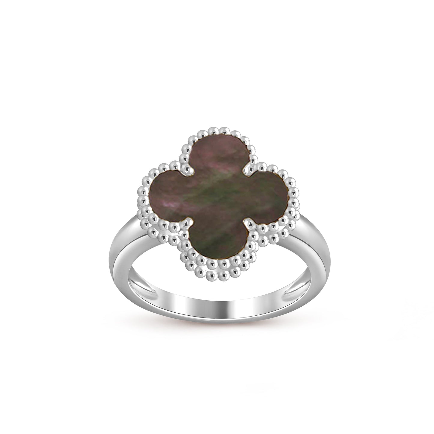 [Avelora]LUCKY CLOVER VINTAGE WHITE GOLD RING COLLECTION
