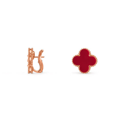 [Avelora]15MM CLOVER FLOWER STUD EARRINGS ROSE GOLD COLLECTION