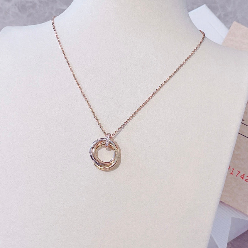 [Avelora Jewelry ]TRINITY NECKLACE GOLD  DIAMONDS
