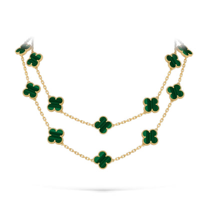 [Avelora]CLASSIC 20-MOTIF LUCKY CLOVER LONG NECKLACE GOLD COLLECTION