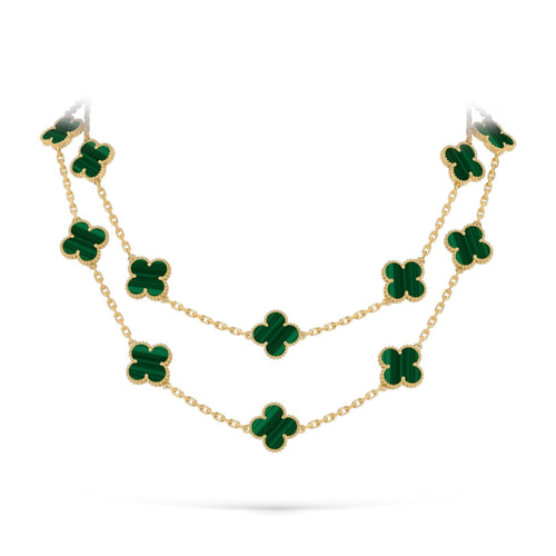 [Avelora]CLASSIC 20-MOTIF LUCKY CLOVER LONG NECKLACE GOLD COLLECTION