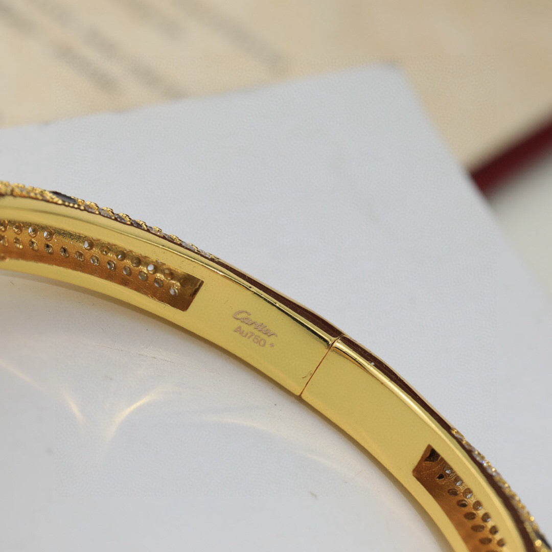 Avelora DOUBLE PANTHER FULL-PAVÉ OPEN BANGLE product view 1