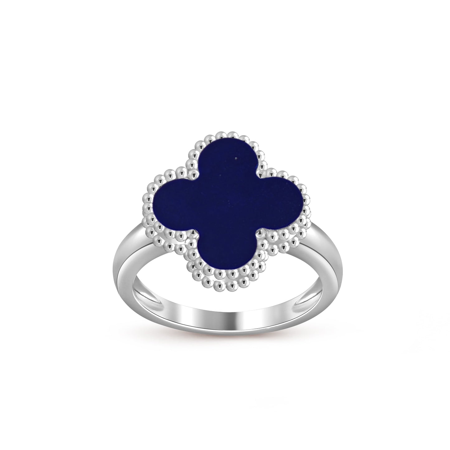 [Avelora]LUCKY CLOVER VINTAGE WHITE GOLD RING COLLECTION
