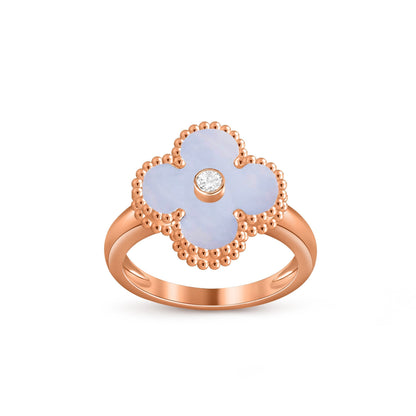 [Avelora]LUCKY CLOVER DIAMOND-ACCENT ROSE GOLD RING COLLECTION