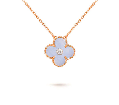 [Avelora]15MM CLOVER FLOWER DIAMOND PENDANT NECKLACE COLLECTION