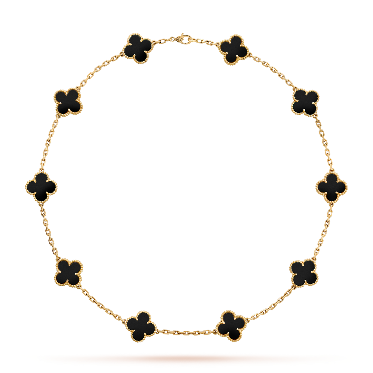 [Avelora Jewelry ]CLOVER 10 MOTIFS ONYX NECKLACE