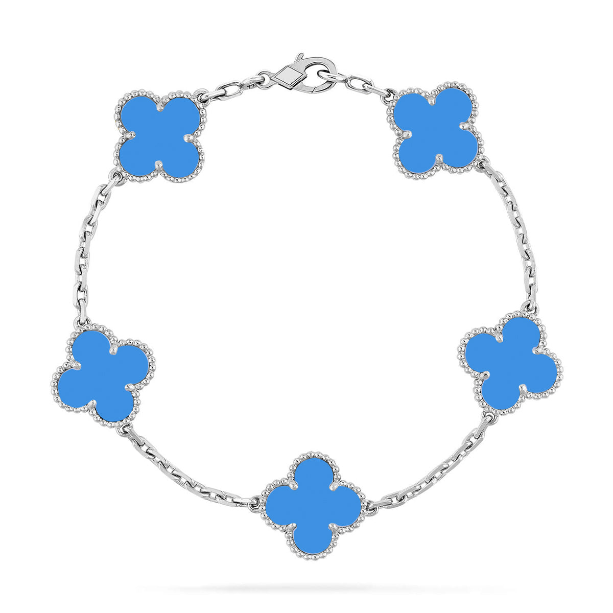[Avelora Jewelry ] CLOVER 5 MOTIF BLUE AGATE BRACELET COLLECTION