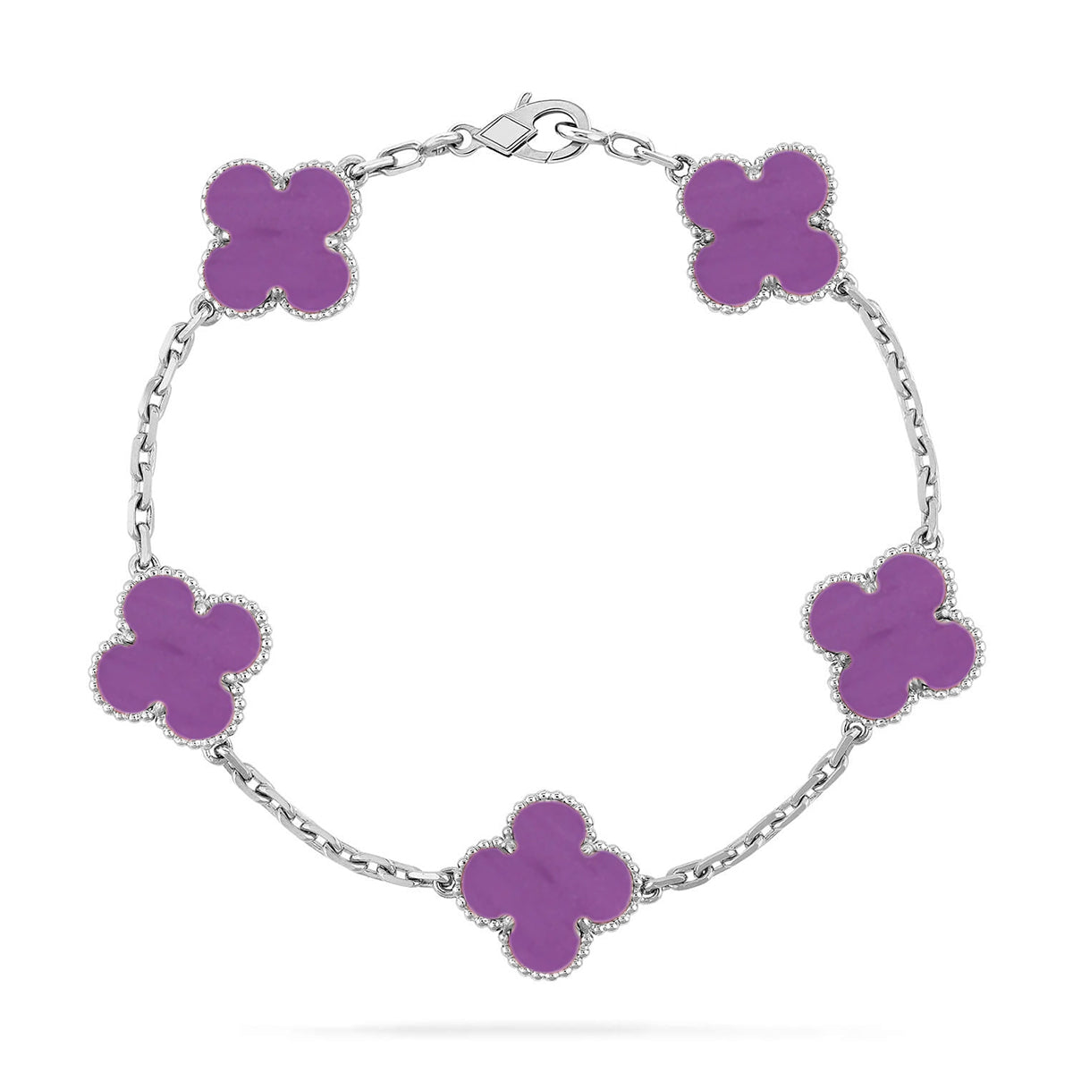 [Avelora]LUCKY CLOVER 5-MOTIF BRACELET - VIOLET COLLECTION