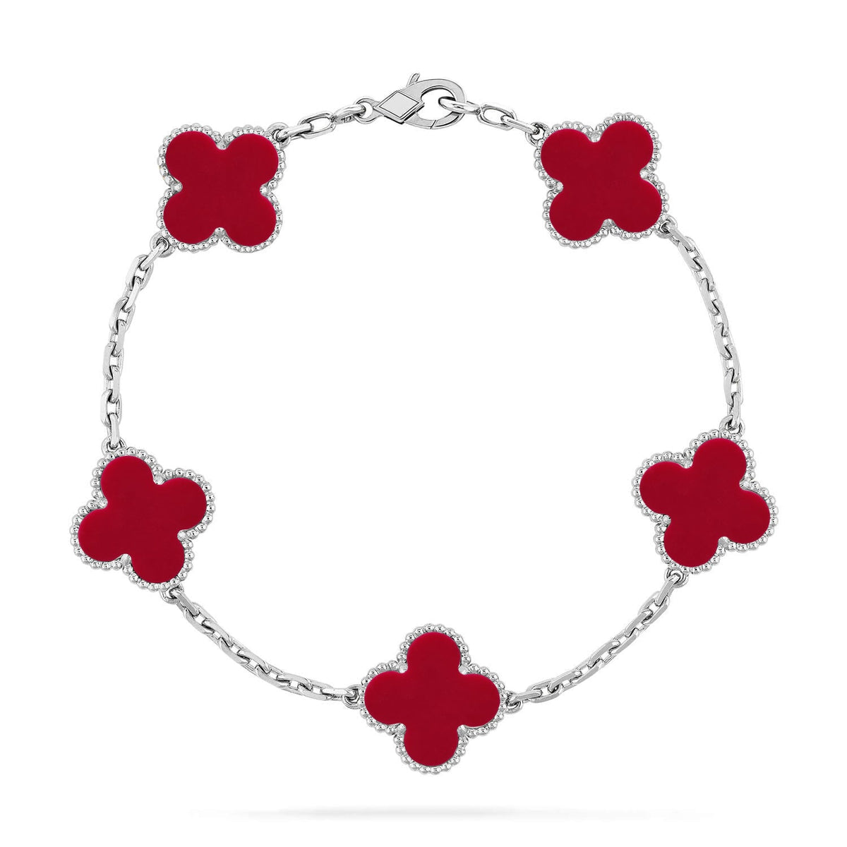 [Avelora Jewelry ] CLOVER 5 MOTIF RED CORNELIAN BRACELET COLLECTION