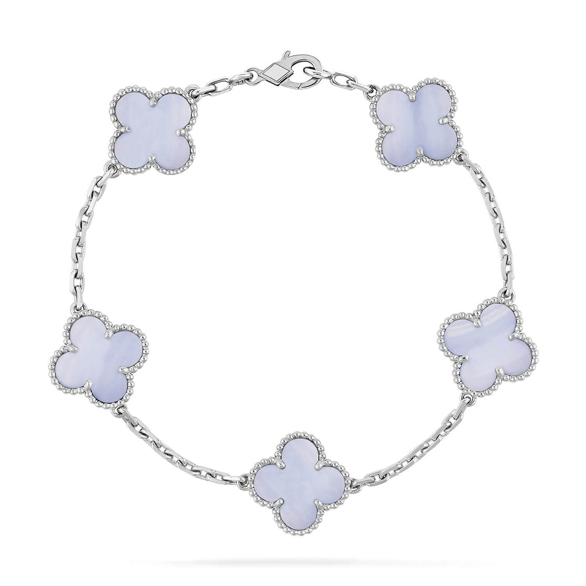 [Avelora Jewelry ] CLOVER 5 MOTIF PURPLE CHALCEDONY BRACELET COLLECTION