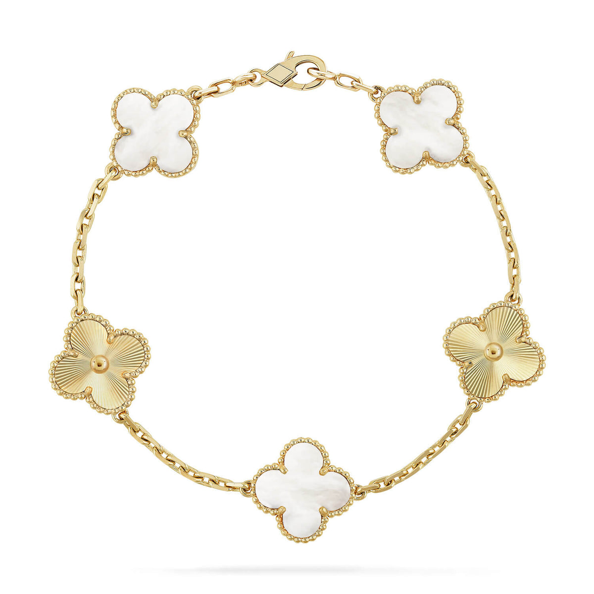 [Avelora Jewelry ]CLOVER WHITE PEARL MOP 5 MOTIF BRACELET COLLECTION