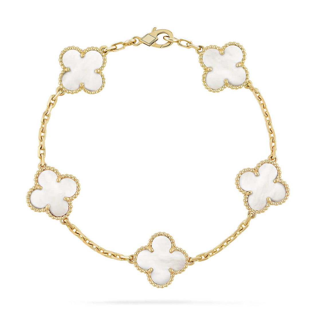 [Avelora Jewelry ]CLOVER WHITE PEARL MOP 5 MOTIF BRACELET COLLECTION