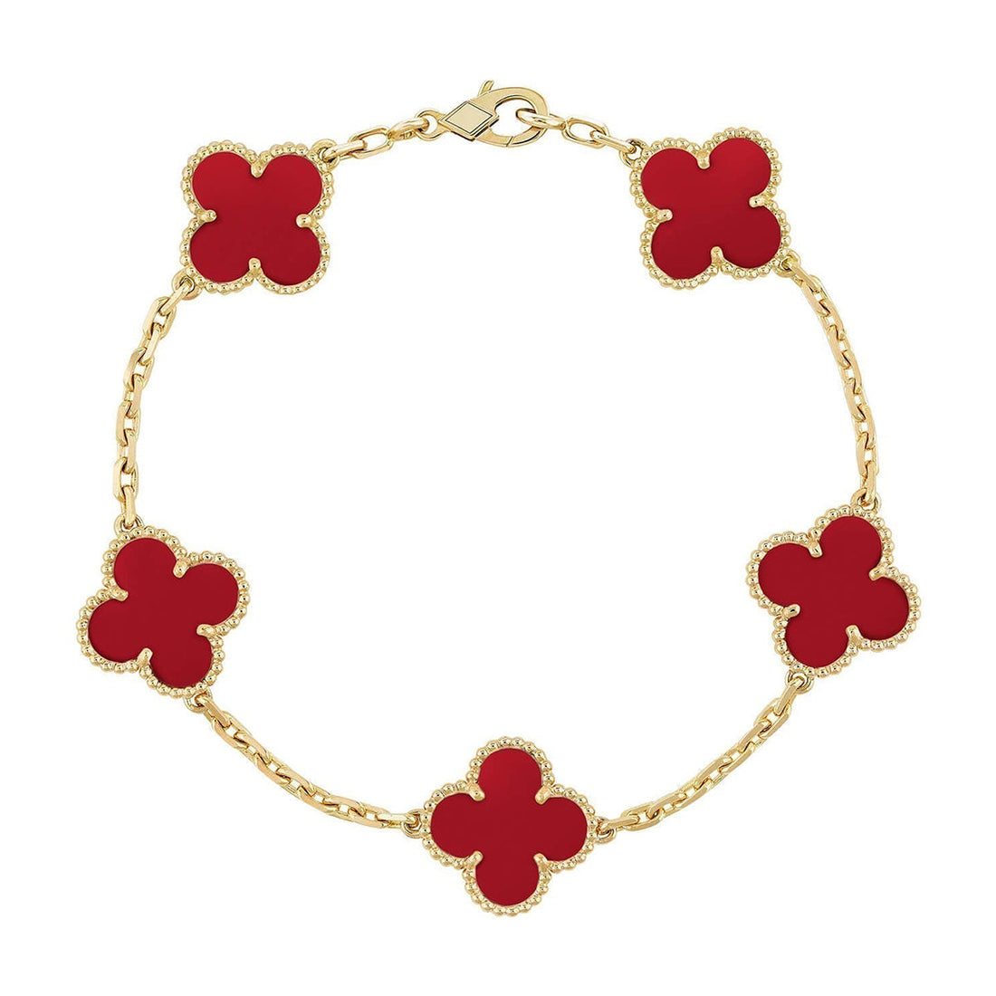 [Avelora Jewelry ] CLOVER 5 MOTIF RED CORNELIAN BRACELET COLLECTION